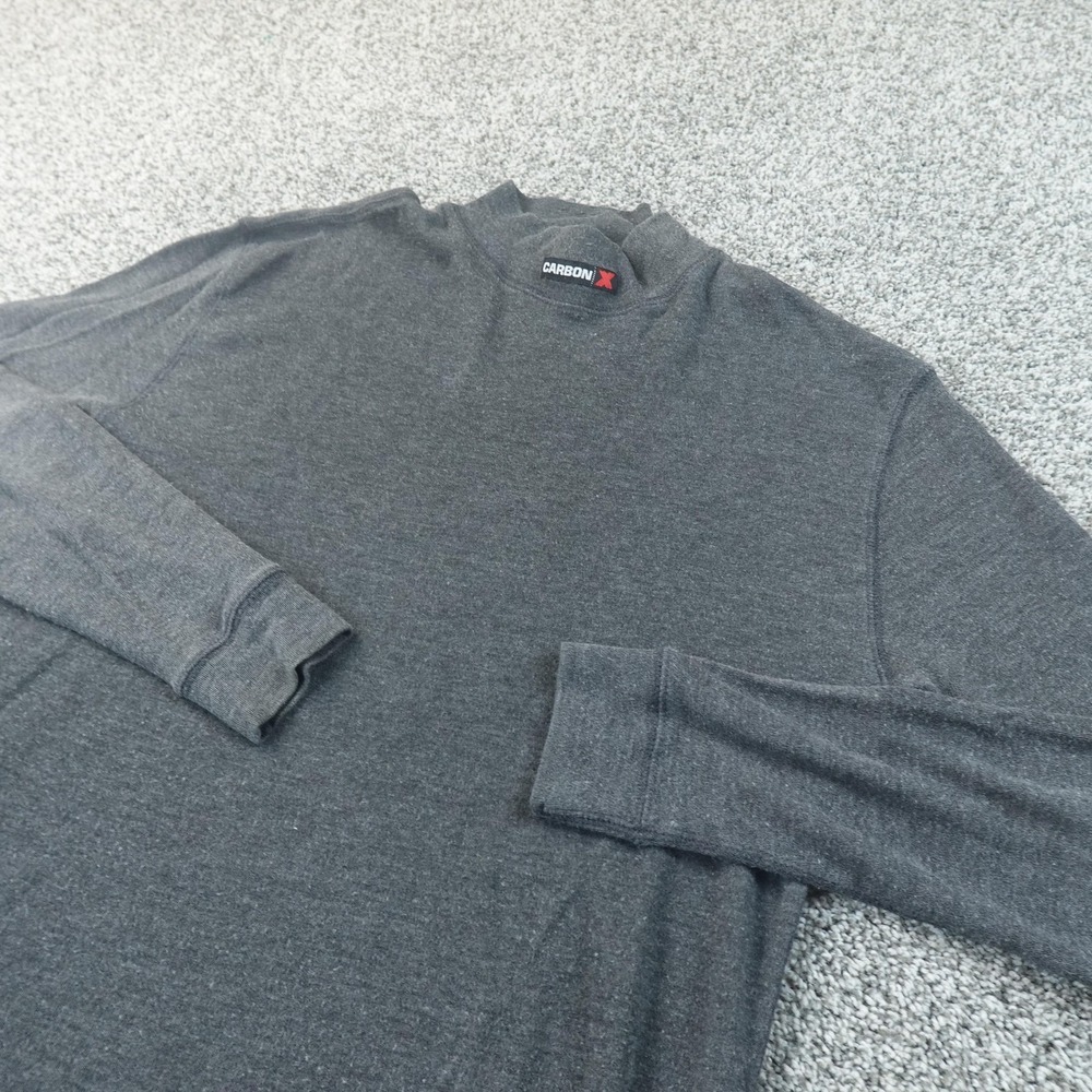 CarbonX Shirt Mens XL Gray FR Long Sleeve Mock Neck Thermal Base Layer Work Top